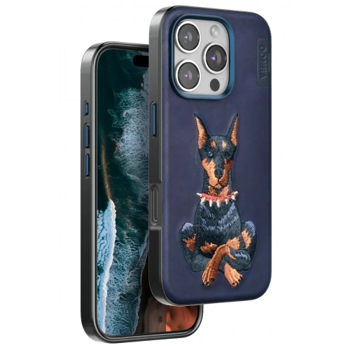 Mey İthalat®  iPhone 16 Pro Perma Desenli Kapak - Lacivert