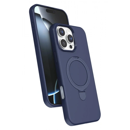 Mey İthalat®   iPhone 16 Pro Regal Magsafe Standlı Kapak - Lacivert