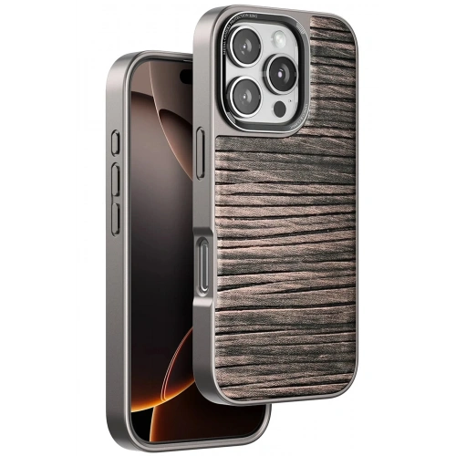 Mey İthalat®  iPhone 16 Pro Wave Kapak - Kahverengi