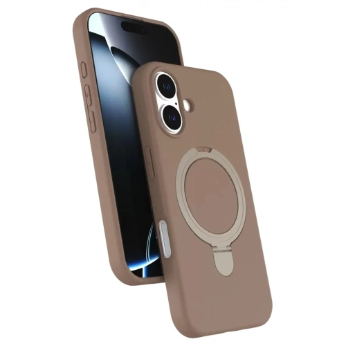 Mey İthalat®   iPhone 16 Regal Magsafe Standlı Kapak - Çöl Titanyum