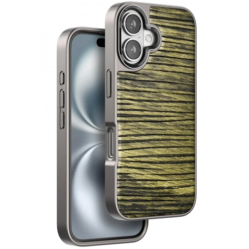 Mey İthalat®  iPhone 16 Wave Kapak - Koyu Kahve