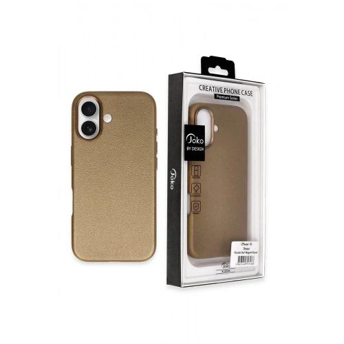 Mey İthalat®  iPhone 16 Wonder Deri Magsafe Kapak - Bronz