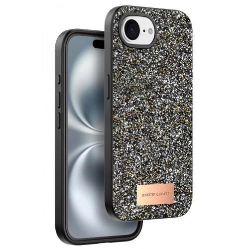 Mey İthalat®   iPhone 16E Bright Simli Kapak - Gümüş