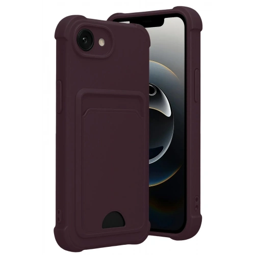 Mey İthalat®   iPhone 16E Kelvin Kartvizitli Silikon - Derin Mor