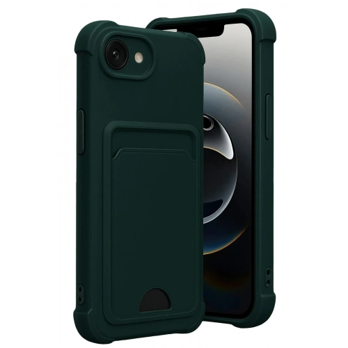Mey İthalat®   iPhone 16E Kelvin Kartvizitli Silikon - Koyu Yeşil