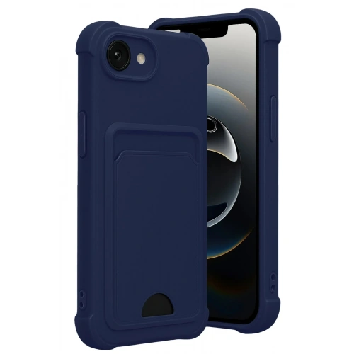 Mey İthalat®   iPhone 16E Kelvin Kartvizitli Silikon - Lacivert