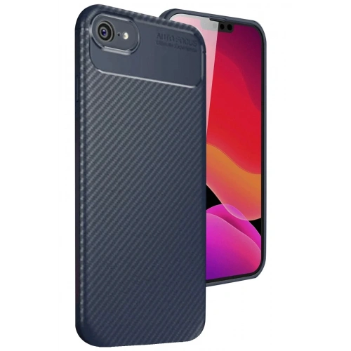 Mey İthalat®  iPhone 16E Kılıf Auto Focus Karbon Kapak - Lacivert