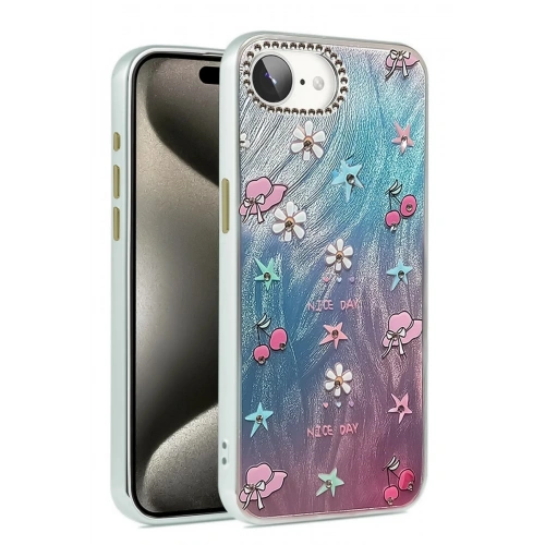 Mey İthalat®  iPhone 16E Kılıf Blade Aynalı Desenli Kapak - Desen 4