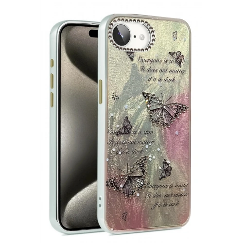 Mey İthalat®  iPhone 16E Kılıf Blade Aynalı Desenli Kapak - Desen 6