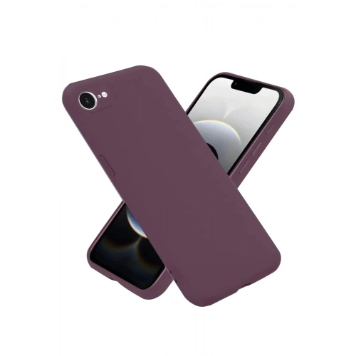 Mey İthalat®  iPhone 16E Kılıf First Silikon - Mürdüm
