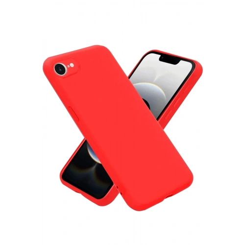 Mey İthalat®  iPhone 16E Kılıf Nano içi Kadife Silikon - Kırmızı