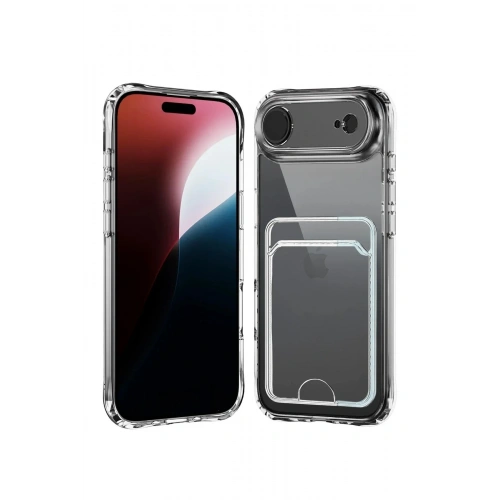 Mey İthalat®   iPhone 17 Air Kart Şeffaf Silikon - Şeffaf
