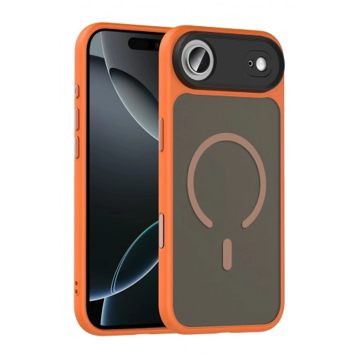 Mey İthalat®   iPhone 17 Air Megane Magsafe Kapak - Turuncu