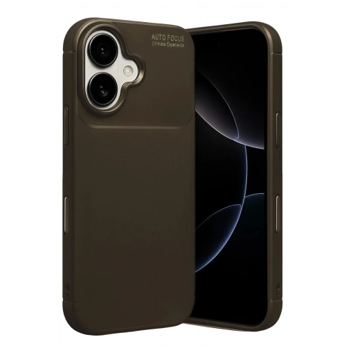 Mey İthalat®   iPhone 17 Auto Focus Karbon Kapak - Kahverengi