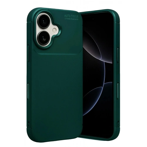 Mey İthalat®   iPhone 17 Auto Focus Karbon Kapak - Koyu Yeşil