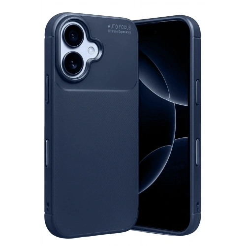 Mey İthalat®   iPhone 17 Auto Focus Karbon Kapak - Lacivert