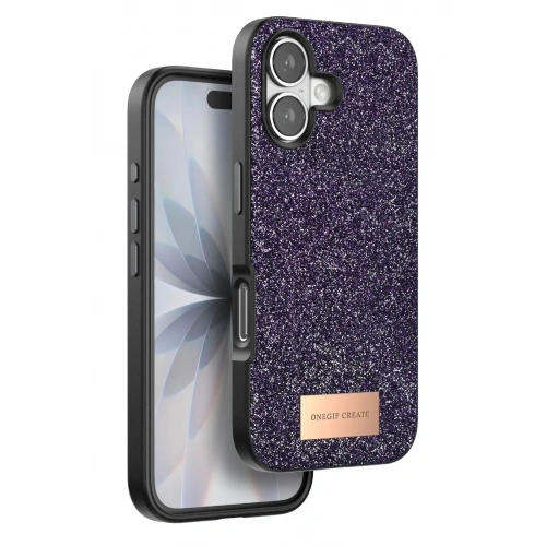 Mey İthalat®   iPhone 17 Bright Simli Kapak - Derin Mor