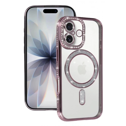 Mey İthalat®   iPhone 17 Joke Simli Magneticsafe Kılıf - Pembe