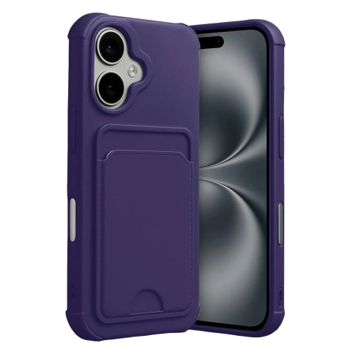 Mey İthalat®   iPhone 17 Kelvin Kartvizitli Silikon - Derin Mor