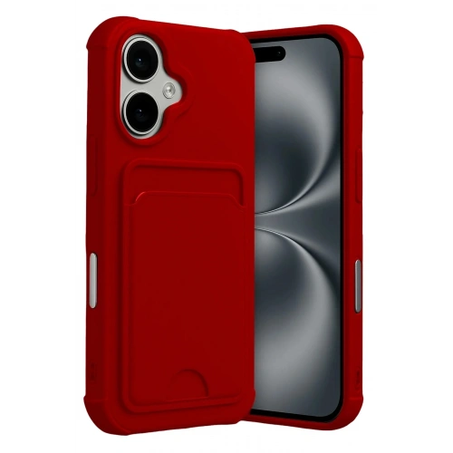 Mey İthalat®   iPhone 17 Kelvin Kartvizitli Silikon - Kırmızı