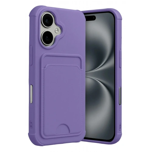 Mey İthalat®   iPhone 17 Kelvin Kartvizitli Silikon - Lila