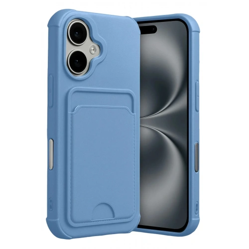 Mey İthalat®   iPhone 17 Kelvin Kartvizitli Silikon - Mavi