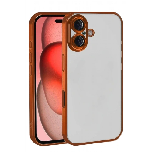 Mey İthalat®   iPhone 17  Lensli Silikon - Turuncu