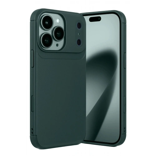 Mey İthalat®   iPhone 17 Pro Auto Focus Karbon Kapak - Koyu Yeşil