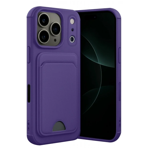 Mey İthalat®   iPhone 17 Pro Kelvin Kartvizitli Silikon - Derin Mor