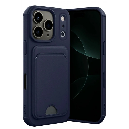 Mey İthalat®   iPhone 17 Pro Kelvin Kartvizitli Silikon - Lacivert