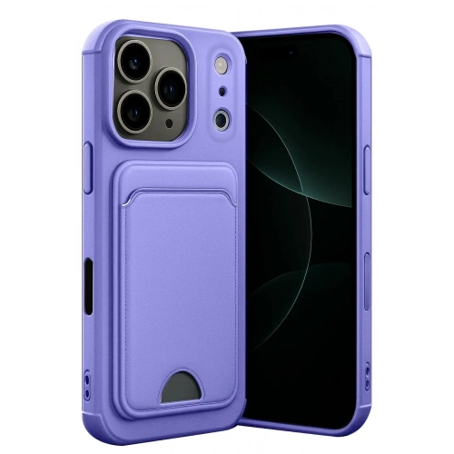 Mey İthalat®   iPhone 17 Pro Kelvin Kartvizitli Silikon - Lila