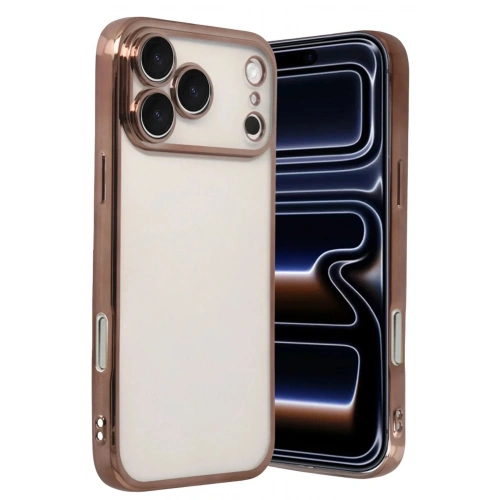 Mey İthalat®   iPhone 17 Pro  Lensli Silikon - Çöl Titanyum