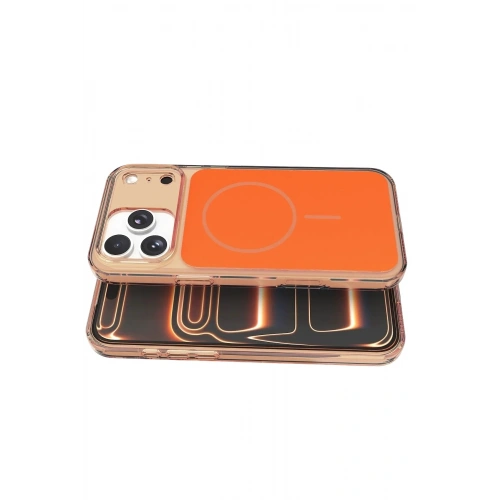 Mey İthalat®   iPhone 17 Pro Max Bruma Magsafe Kapak - Turuncu
