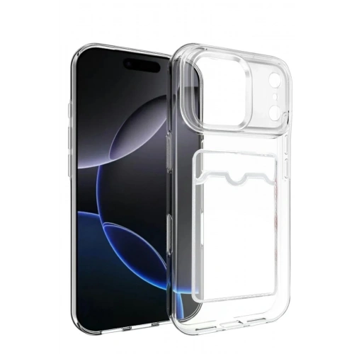 Mey İthalat®   iPhone 17 Pro Max Kart Şeffaf Silikon - Şeffaf