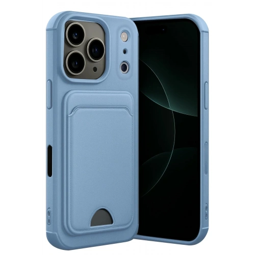 Mey İthalat®   iPhone 17 Pro Max Kelvin Kartvizitli Silikon - Mavi