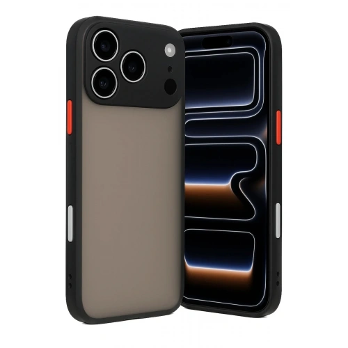 Mey İthalat®  iPhone 17 Pro Max Kılıf Montreal Silikon Kapak - Siyah