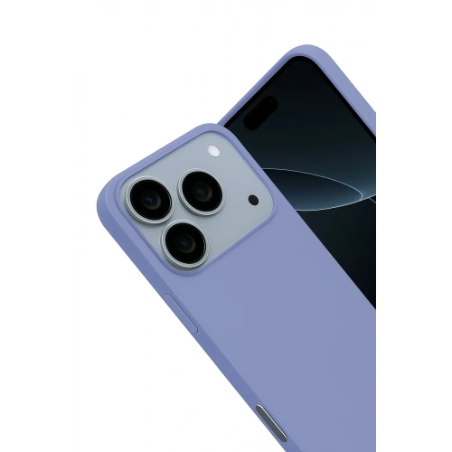 Mey İthalat®   iPhone 17 Pro Max Nano içi Kadife Silikon - Lila