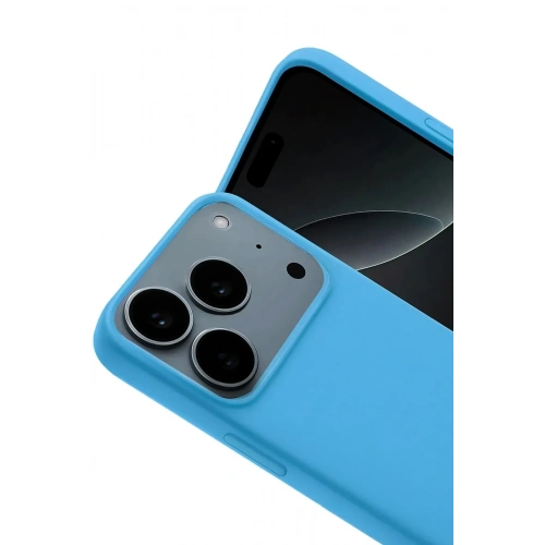 Mey İthalat®   iPhone 17 Pro Max Nano içi Kadife Silikon - Mavi