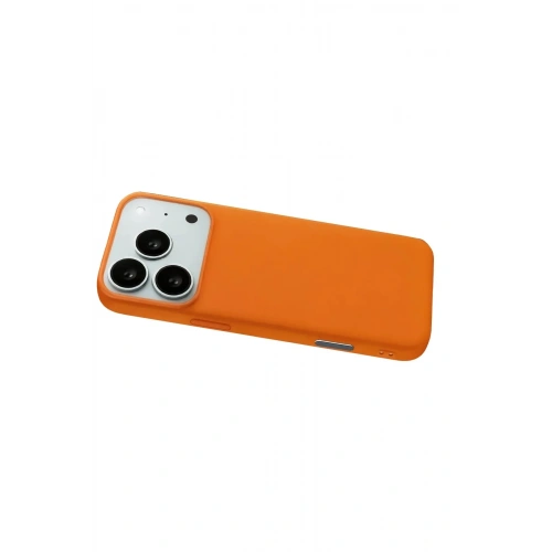 Mey İthalat®   iPhone 17 Pro Nano içi Kadife Silikon - Turuncu