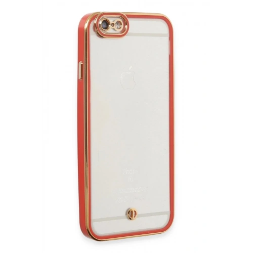 Mey İthalat®  iPhone 6 Kılıf Liva Lens Silikon - Kırmızı