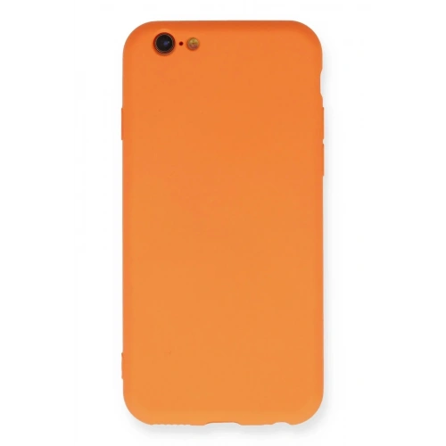 Mey İthalat®  iPhone 6 Kılıf Nano içi Kadife Silikon - Turuncu