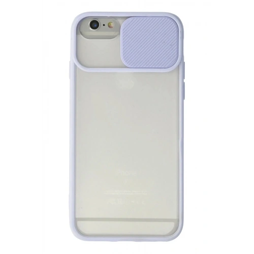 Mey İthalat®  iPhone 6 Kılıf Palm Buzlu Kamera Sürgülü Silikon - Lila