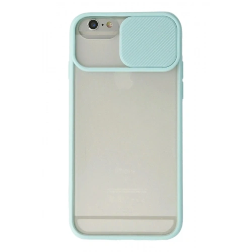 Mey İthalat®  iPhone 6 Kılıf Palm Buzlu Kamera Sürgülü Silikon - Turkuaz
