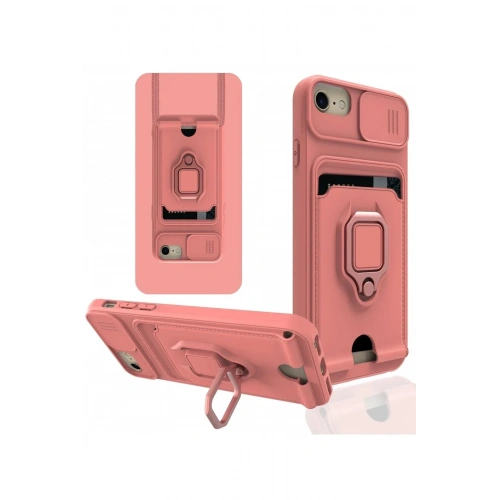 Mey İthalat®  iPhone 6 Kılıf Zuma Kartvizitli Yüzüklü Silikon - Pembe