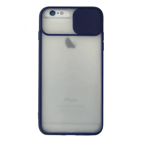 Mey İthalat®  iPhone 6 Plus Kılıf Palm Buzlu Kamera Sürgülü Silikon - Lacivert