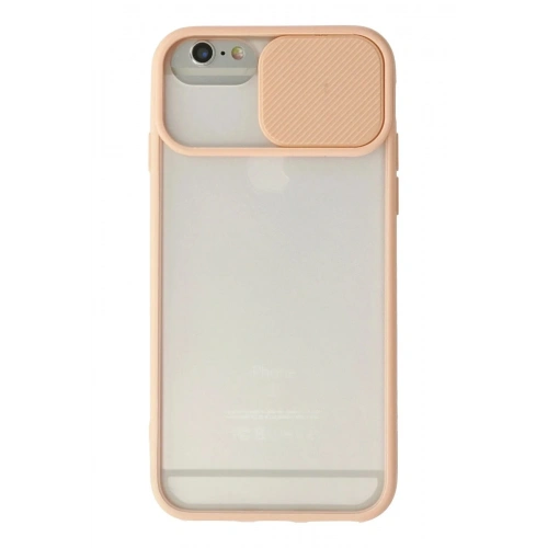 Mey İthalat®  iPhone 6 Plus Kılıf Palm Buzlu Kamera Sürgülü Silikon - Pembe