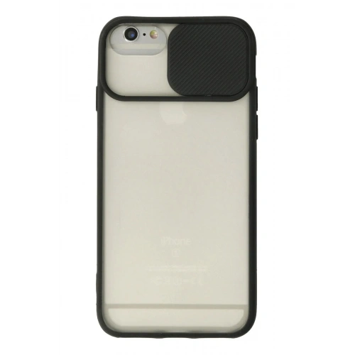 Mey İthalat®  iPhone 6 Plus Kılıf Palm Buzlu Kamera Sürgülü Silikon - Siyah