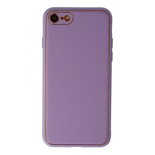 Mey İthalat®  iPhone 7 Kılıf Coco Deri Silikon Kapak - Lila