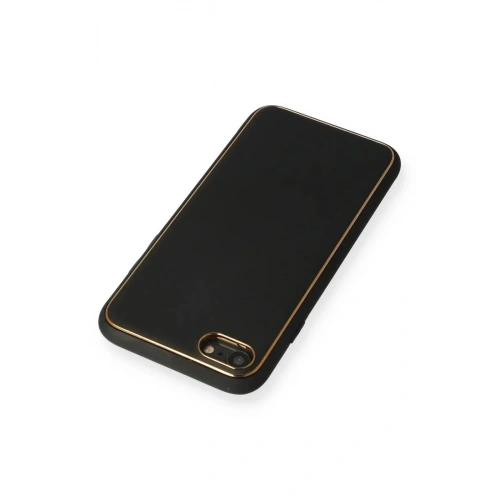Mey İthalat®  iPhone 7 Kılıf Coco Deri Silikon Kapak - Siyah