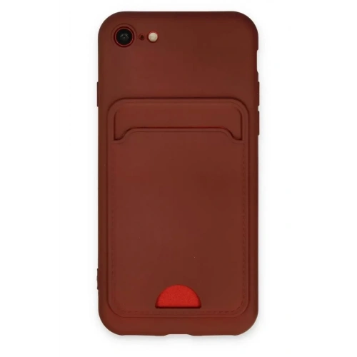 Mey İthalat®   iPhone 7 Kılıf Kelvin Kartvizitli Silikon - Bordo
